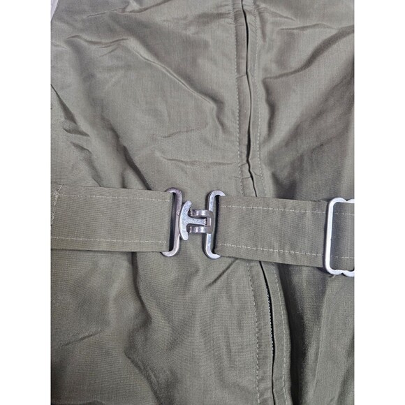 VINTAGE Eddie Bauer Down Bib Insulated Quilted Overall Green Medium Canada Made - Picture 4 of 13